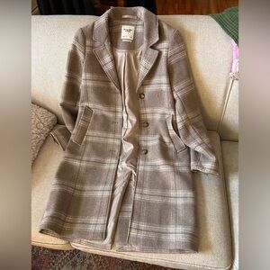 Abercrombie & Fitch Plaid Blazer - Brown and Cream